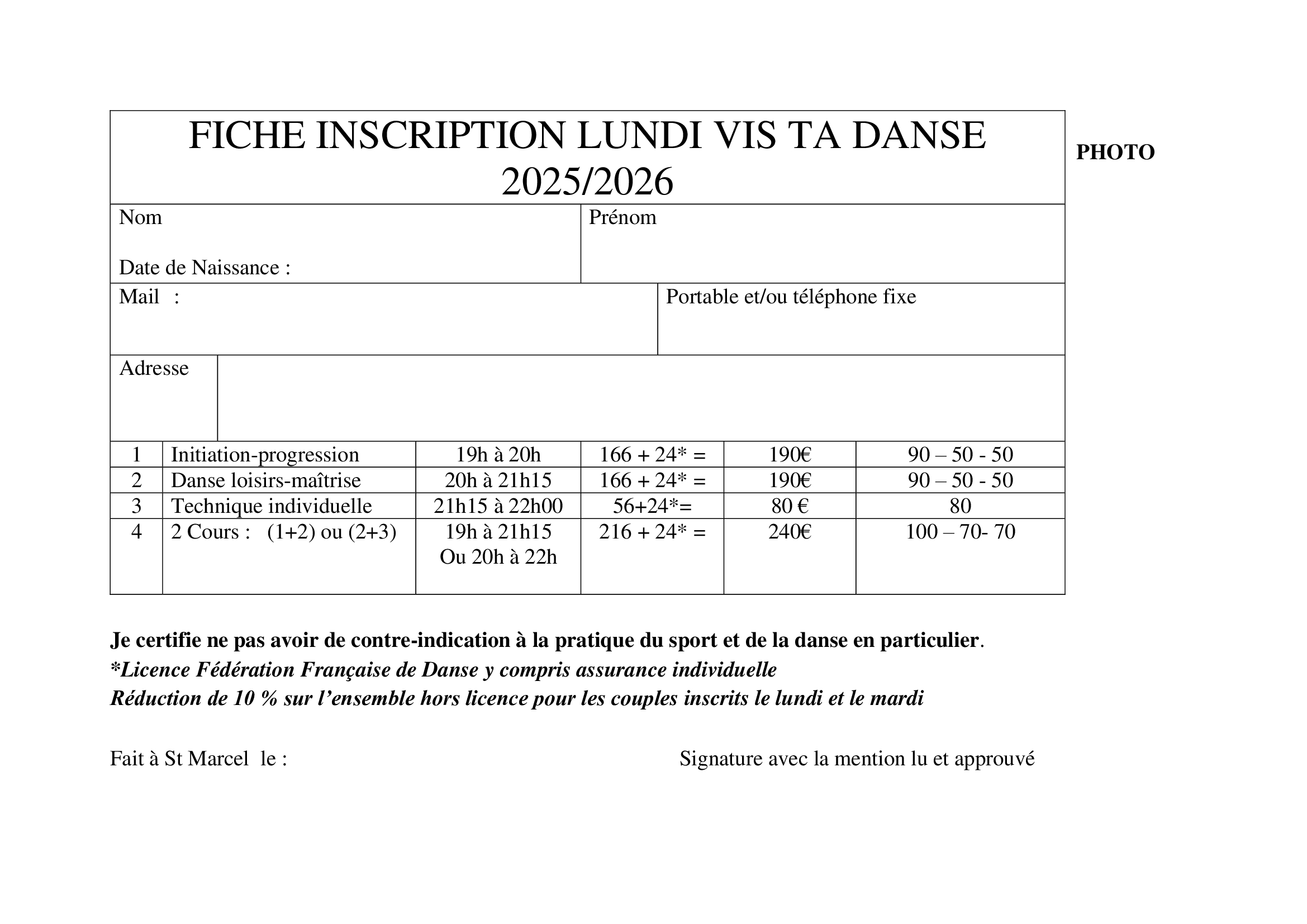 BULLETIN INSCRIPTION LUNDI 2025 2026